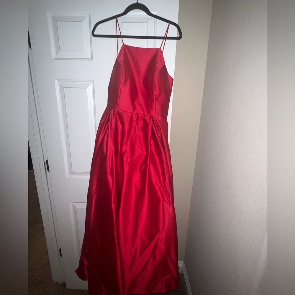 Red Flowy Prom Dress